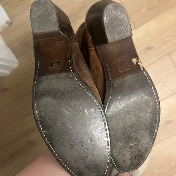 Brown Jackie Button Frye Boots - Picture 2 of 5